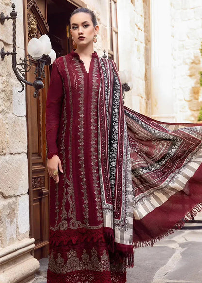 MARIA B - 3PC LAWN EMBROIDERED SHIRT WITH COTTON SILK DUPATTA AND TROUSER