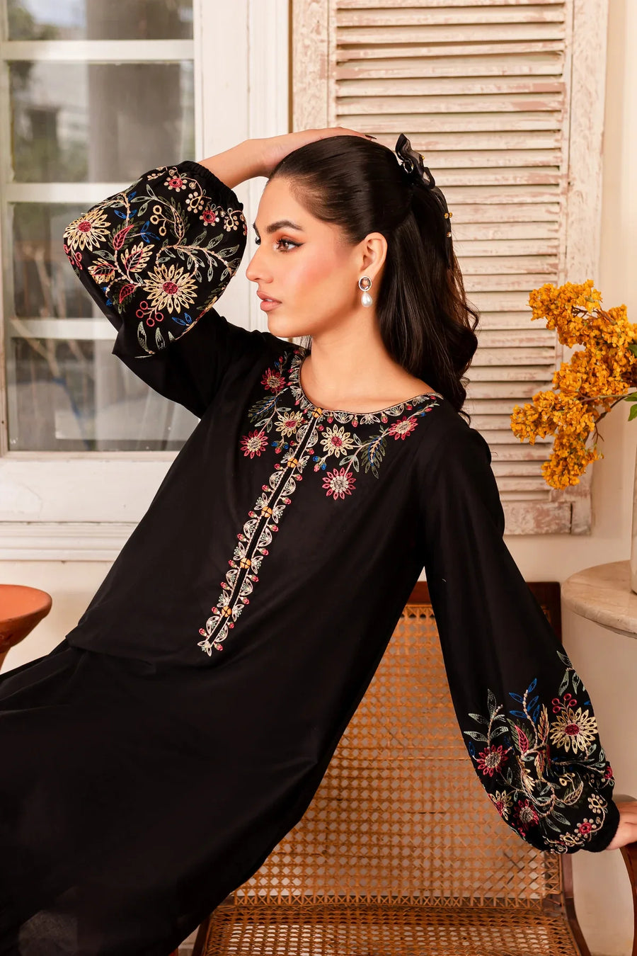 2PC LAWN EMBROIDERED SHIRT WITH LAWN EMBROIDERED TROUSER