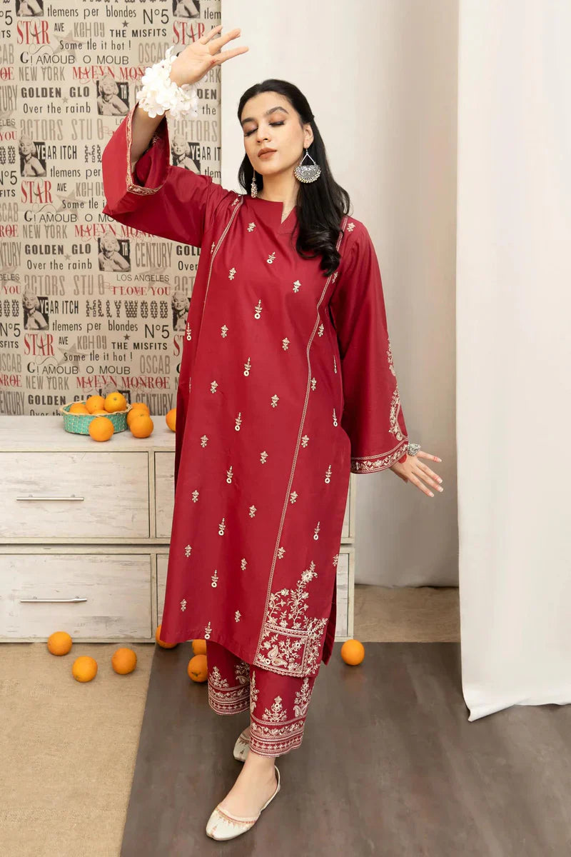 URGE - 3PC LAWN EMBROIDERED SHIRT WITH DIAMOND PRINTED DUPATTA AND EMBROIDERED TROUSER