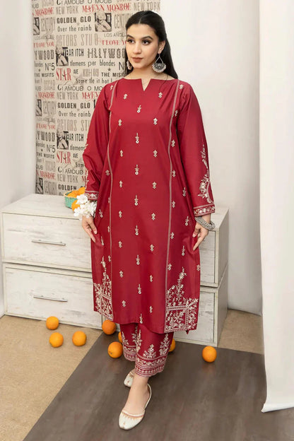 URGE - 3PC LAWN EMBROIDERED SHIRT WITH DIAMOND PRINTED DUPATTA AND EMBROIDERED TROUSER