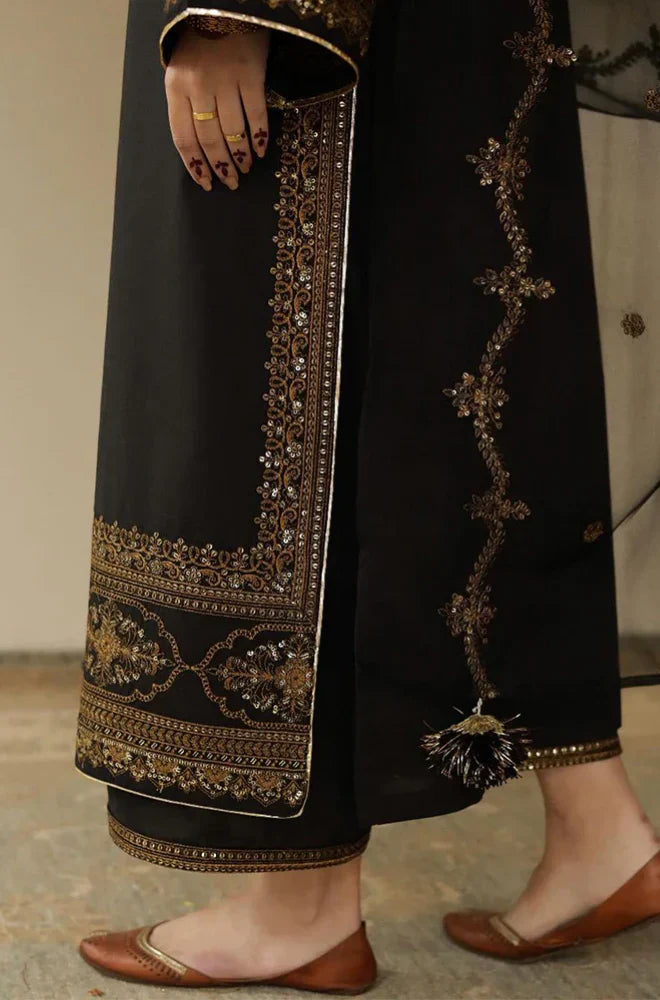 DYOT - 3PC LAWN SEQUENCE EMBROIDERED SHIRT WITH ORGANZA SEQUENCE EMBROIDERED DUPATTA AND TILLA EMBROIDERED TROUSER