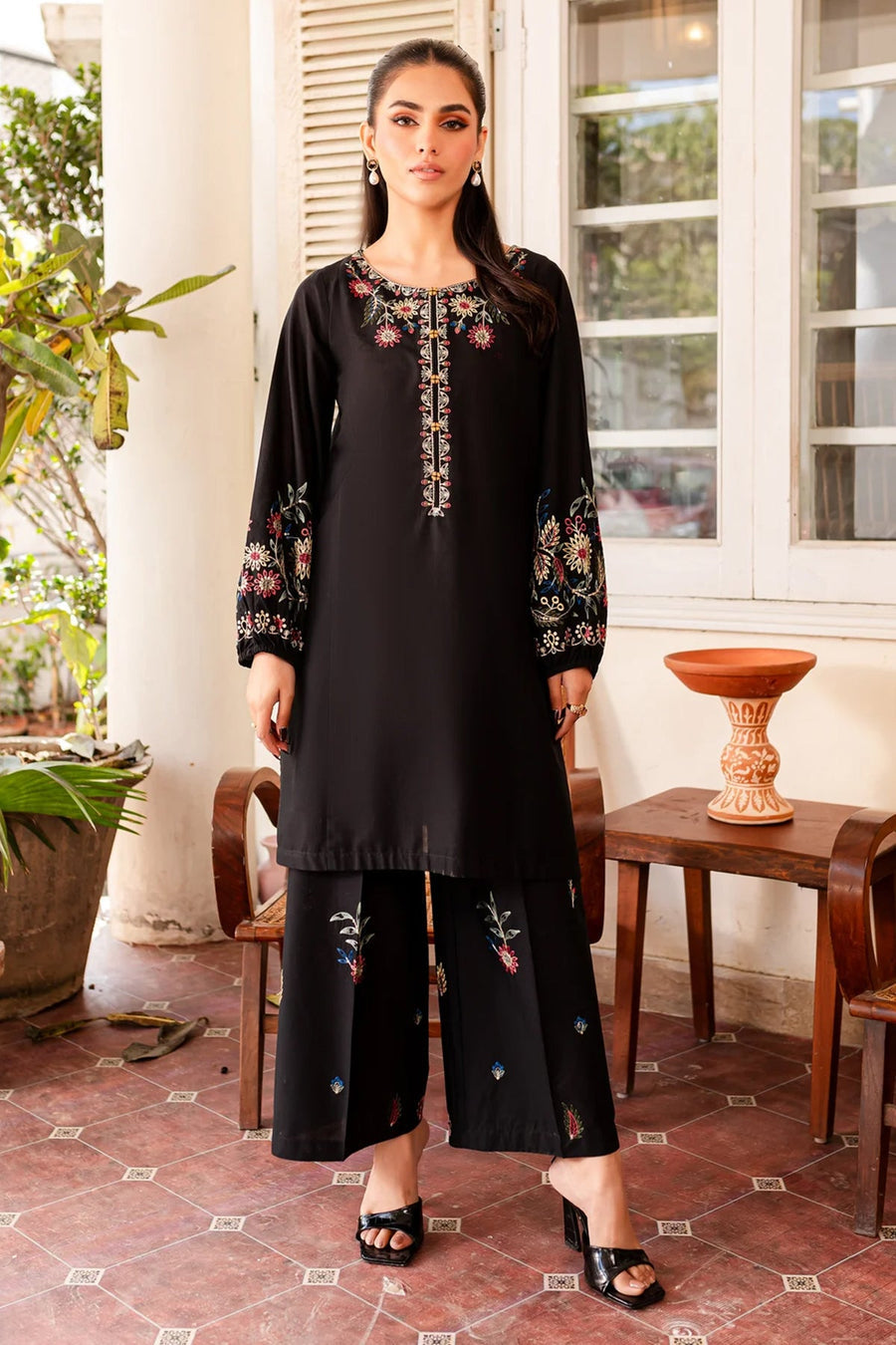 2PC LAWN EMBROIDERED SHIRT WITH LAWN EMBROIDERED TROUSER