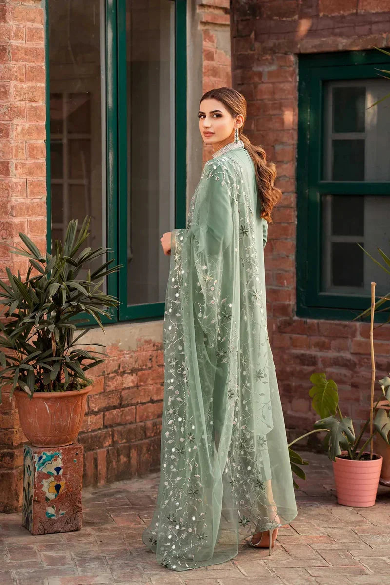 NATASHA KAMAL - 3PC LAWN SEQUENCE EMBROIDERED SHIRT WITH ORGANZA EMBROIDERED DUPATTA AND TROUSER