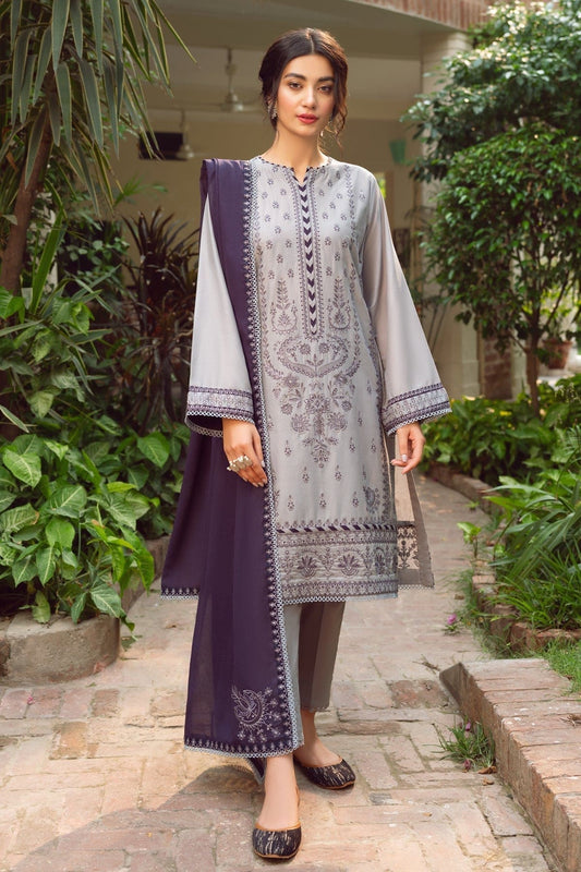 JAZMIN - 3PC lawn EMBROIDERED SHIRT WITH CHIFFON EMBROIDERED DUPATTA