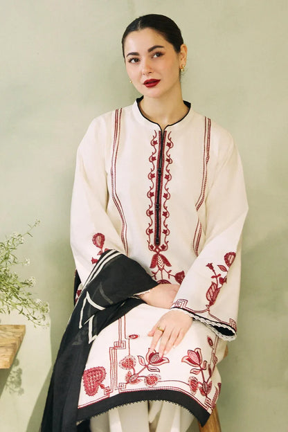 ZARA SHAH JAHAN - 3PC LAWN EMBROIDERED SHIRT WITH PRINTED DUPATTA AND TROUSER