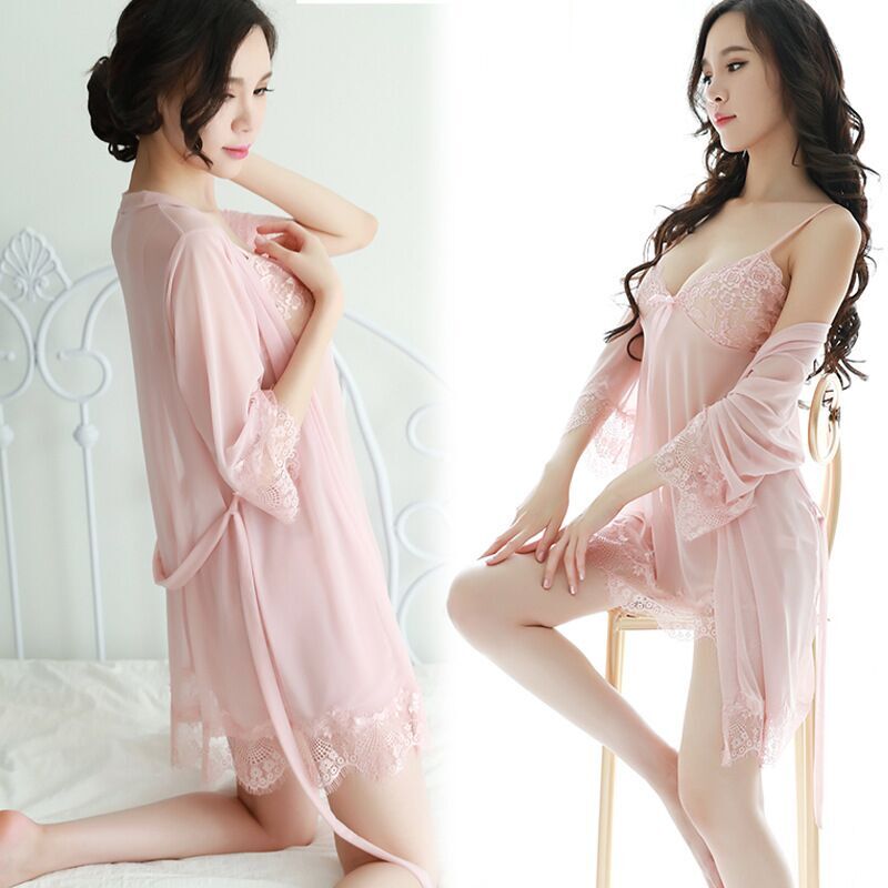 Hot Sexy Nightdress Transparent Temptation Gauze Lace Nighty