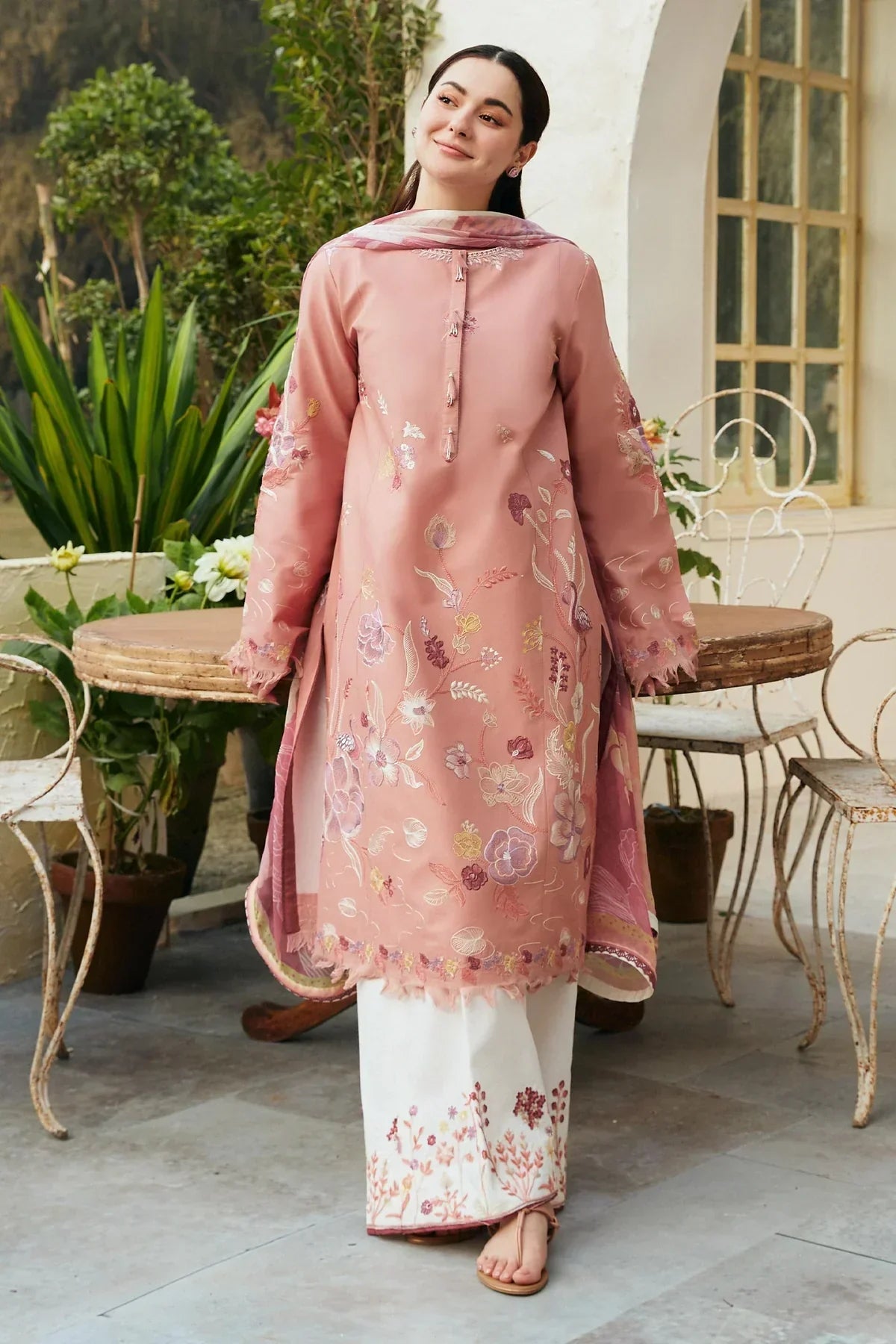 ZARA SHAH JAHAN - 3PC LAWN EMBROIDERED SHIRT WITH PRINTED DUPATTA AND TROUSER