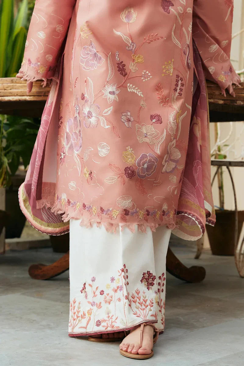 ZARA SHAH JAHAN - 3PC LAWN EMBROIDERED SHIRT WITH PRINTED DUPATTA AND TROUSER