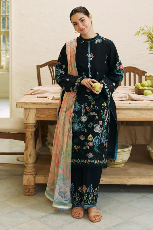 Kaprang ZARA SHAH JAHAN - 3PC LAWN EMBROIDERED SHIRT WITH PRINTED DUPATTA AND TROUSER