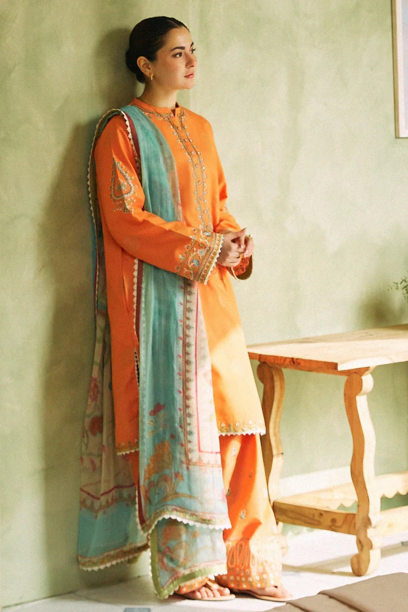 ZARA SHAH JAHAN - 3PC LAWN EMBROIDERED SHIRT WITH CHIFFON PRINTED DUPATTA AND TROUSER