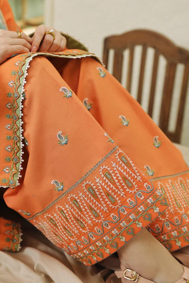 ZARA SHAH JAHAN - 3PC LAWN EMBROIDERED SHIRT WITH CHIFFON PRINTED DUPATTA AND TROUSER