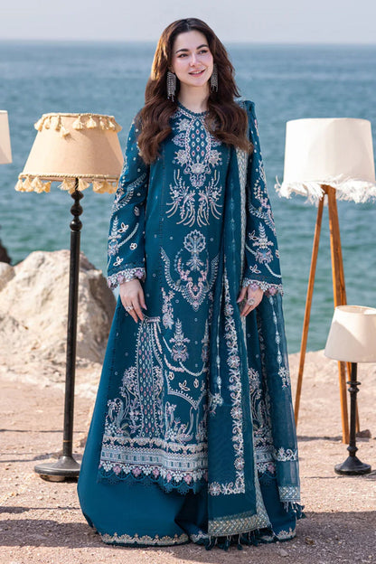 3PC LAWN SEQUIN EMBROIDERED SHIRT WITH EMBROIDERED COTTON NET DUPATTA AND TROUSER