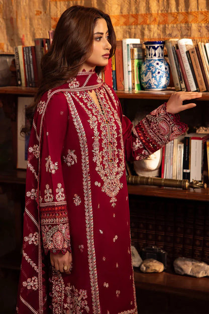 3PC LAWN EMBROIDERED SHIRT WITH CHIFFON EMBROIDERED DUPATTA AND TROUSER