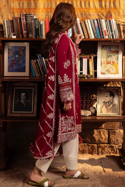 3PC LAWN EMBROIDERED SHIRT WITH CHIFFON EMBROIDERED DUPATTA AND TROUSER