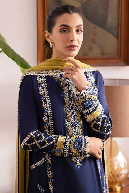 3PC LAWN EMBROIDERED SHIRT WITH CHIFFON EMBROIDERED DUPATTA AND TROUSER