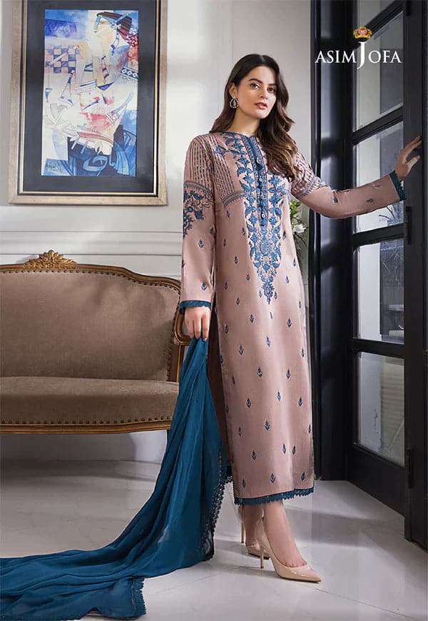 KAPRANG ASIM JOFA - 3PC LAWN EMBROIDERED SHIRT WITH BAMBER CHIFFON DUPATTA & TROUSER