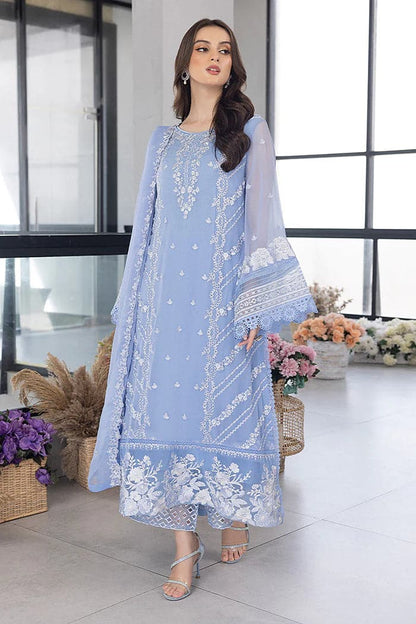 3PC LAWN EMBROIDERED SHIRT WITH Organza EMBROIDERED DUPATTA AND TROUSER