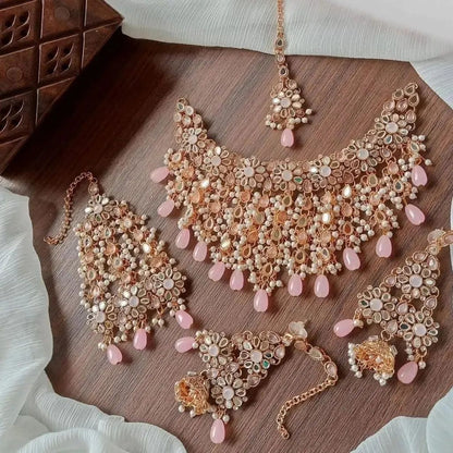 "Rose Gold Floral Elegance Jewellery Set"