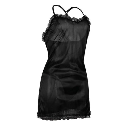 Sexy Lace Sleepwear Low Cut Lace Trim Nightwear