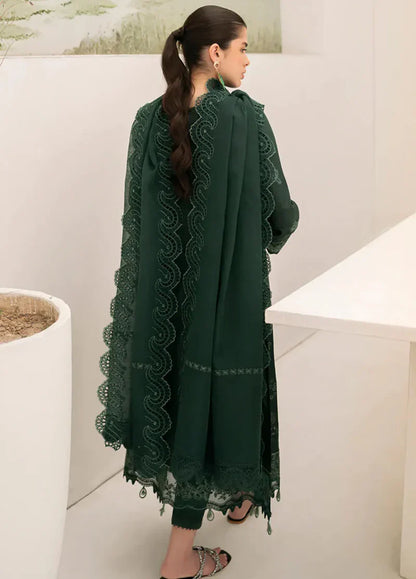 3PC CHIKANKARI LAWN EMBROIDERED SHIRT WITH ORGANZA Embroiderded DUPATTA AND TROUSER