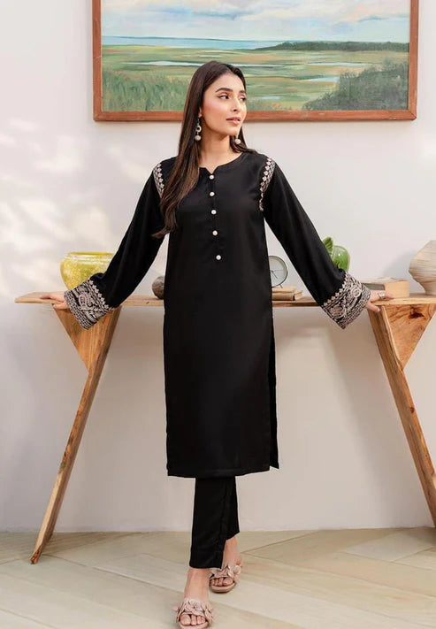 2 PC's Woman Stitched Lown Embroidered Suit